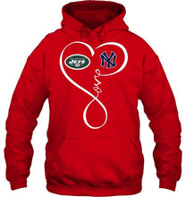 Load image into Gallery viewer, New York Jets New York Yankees love heart shirt