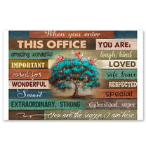 Load image into Gallery viewer, When you enter this office you are the reason i am here red cardinals tree poster