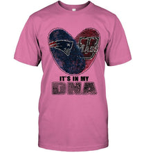 Load image into Gallery viewer, New England Patriots and UMass Minutemens it's my dna love fingerprints shirt