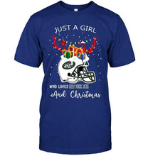 Load image into Gallery viewer, Just a girl who love New York Jets and christmas fan shirt