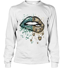 Load image into Gallery viewer, New York Jets and Army Black Knights glitter pattern sexy lips t shirt