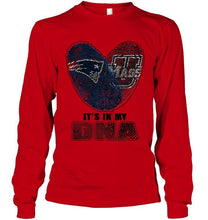 Load image into Gallery viewer, New England Patriots and UMass Minutemens it's my dna love fingerprints shirt