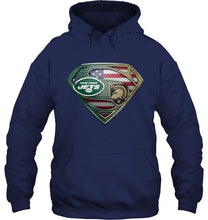 Load image into Gallery viewer, New York Jets and Army Black Knights superman american flag layer shirt