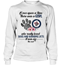 Load image into Gallery viewer, Once upon a time there was a girl loved dog and Winnipeg Jets shirt