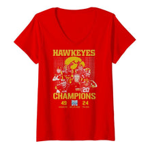 Load image into Gallery viewer, Hawkeyes Champions Holiday Bowl Hawkeyes 49 Trojans 24 shirt by Moteefes store Women's V-Neck T-Shirt