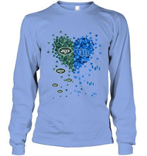 Load image into Gallery viewer, New York Jets and Buffalo Bulls tiny hearts shaped fan shirt