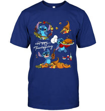 Load image into Gallery viewer, happy thanksgiving stitch lover t shirt