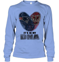 Load image into Gallery viewer, New England Patriots and UMass Minutemens it's my dna love fingerprints shirt