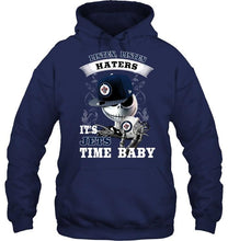 Load image into Gallery viewer, Listen haters It's Winnipeg Jets time baby jack skellington halloween shirt
