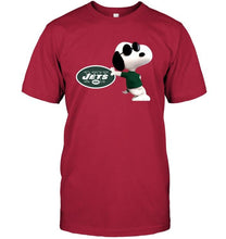 Load image into Gallery viewer, New York Jets snoopy sun glasses proud fan hoodie