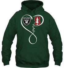Load image into Gallery viewer, Oakland Raiders Stanford Cardinal love heart shirt