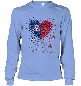 Arizona Wildcats Patriots and Arizona Diamondbacks tiny hearts shaped fan shirt