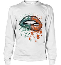 Load image into Gallery viewer, New York Jets and Syracuse Orange glitter pattern sexy lips t shirt