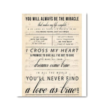 Load image into Gallery viewer, George Strait I Cross My Heart Lyric You'll never find a love as mine lyric canvas