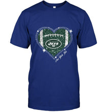 Load image into Gallery viewer, New York Jets heart glitter pattern fan simpson shirt