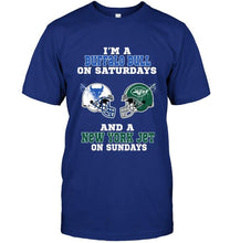 Load image into Gallery viewer, I'm Buffalo Bull on saturdays and New York Jet on sundays shirt