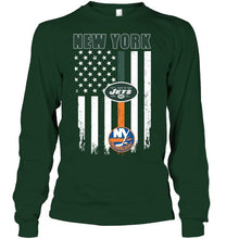Load image into Gallery viewer, New York New York Jets New york Islanders american flag shirt