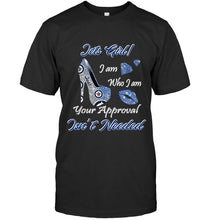 Load image into Gallery viewer, Winnipeg Jets girl i am who i am your approval isn't needed high heel lips diamond glitter pattern t shirt
