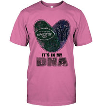 Load image into Gallery viewer, New York Jets and New York Yankees it's my dna love fingerprints shirt