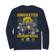Load image into Gallery viewer, Hawkeyes Champions Holiday Bowl Hawkeyes 49 Trojans 24 shirt by Moteefes store Unisex Long Sleeve T-Shirt