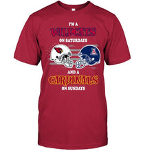 Load image into Gallery viewer, I'm Arizona Wildcats on Saturdays and Arizona Cardinals on Sundays shirt