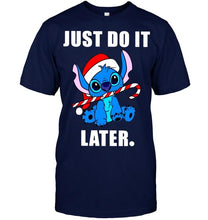 Load image into Gallery viewer, Just do it later christmas stitch t shirt