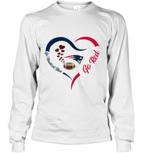 Load image into Gallery viewer, Go Nautical blue Go red New England Patriots fan heart shirt