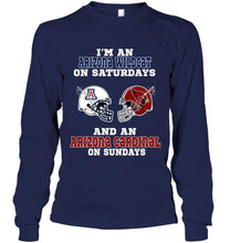 Load image into Gallery viewer, I'm Arizona Wildcat on saturdays and Arizona Cardinal on sundays shirt