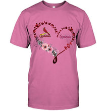 Load image into Gallery viewer, St Louis Cardinals butterfly heart shirt