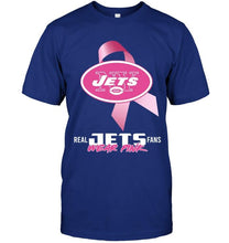 Load image into Gallery viewer, New York Jets real fans wear pink br east cancer support shirt