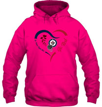 Load image into Gallery viewer, Go Polar night blue Go red Winnipeg Jets  fan heart shirt