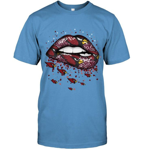 Arizona Cardinals heart glitter pattern lips shirt