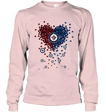 Load image into Gallery viewer, Winnipeg Jets dual colors tiny heart shaped shirt