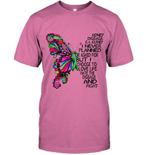 Load image into Gallery viewer, Kidney Disease journey i never planned i choose to love life hate disease &amp; fight butterfly ribbon shirt