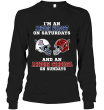 Load image into Gallery viewer, I'm Arizona Wildcat on saturdays and Arizona Cardinal on sundays shirt