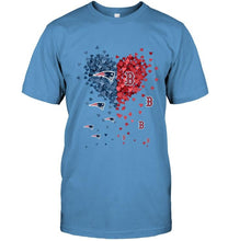 Load image into Gallery viewer, New england patriots and boston red sox tiny heart love shape shirt