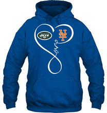 Load image into Gallery viewer, New York Jets New York Mets love heart shirt