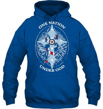 Load image into Gallery viewer, One nation under god Winnipeg Jets jesus cross T Shirt