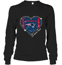 Load image into Gallery viewer, New England Patriots heart glitter pattern fan simpson shirt