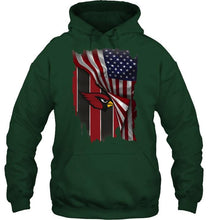 Load image into Gallery viewer, Arizona Cardinals american flag fan hoodie