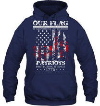 Load image into Gallery viewer, Our flag does not fly because wind blows it flies with breath of patriot protecting it shirt