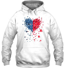 Load image into Gallery viewer, New England Patriots and Boston Red Sox tiny hearts shaped fan shirt