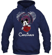 Load image into Gallery viewer, Mickey loves Arizona Cardinals fan hoodie