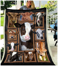 Load image into Gallery viewer, beautiful cows for cows lover quilt blanket