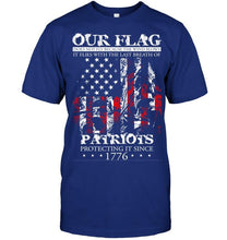 Load image into Gallery viewer, Our flag does not fly because wind blows it flies with breath of patriot protecting it shirt
