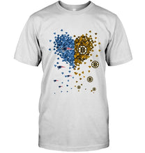 Load image into Gallery viewer, New England Patriots and Boston Bruins tiny hearts shaped fan shirt