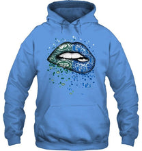 Load image into Gallery viewer, New York Jets and Buffalo Bulls glitter pattern sexy lips t shirt