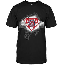 Load image into Gallery viewer, St. Louis Cardinals dad superman shirt