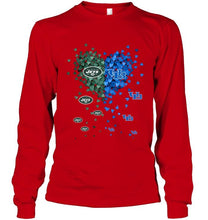 Load image into Gallery viewer, New York Jets and Buffalo Bulls tiny hearts shaped fan shirt