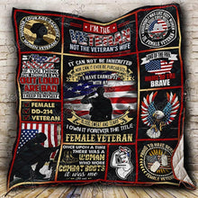 Load image into Gallery viewer, im veteran not veterans wife female veteran blanket